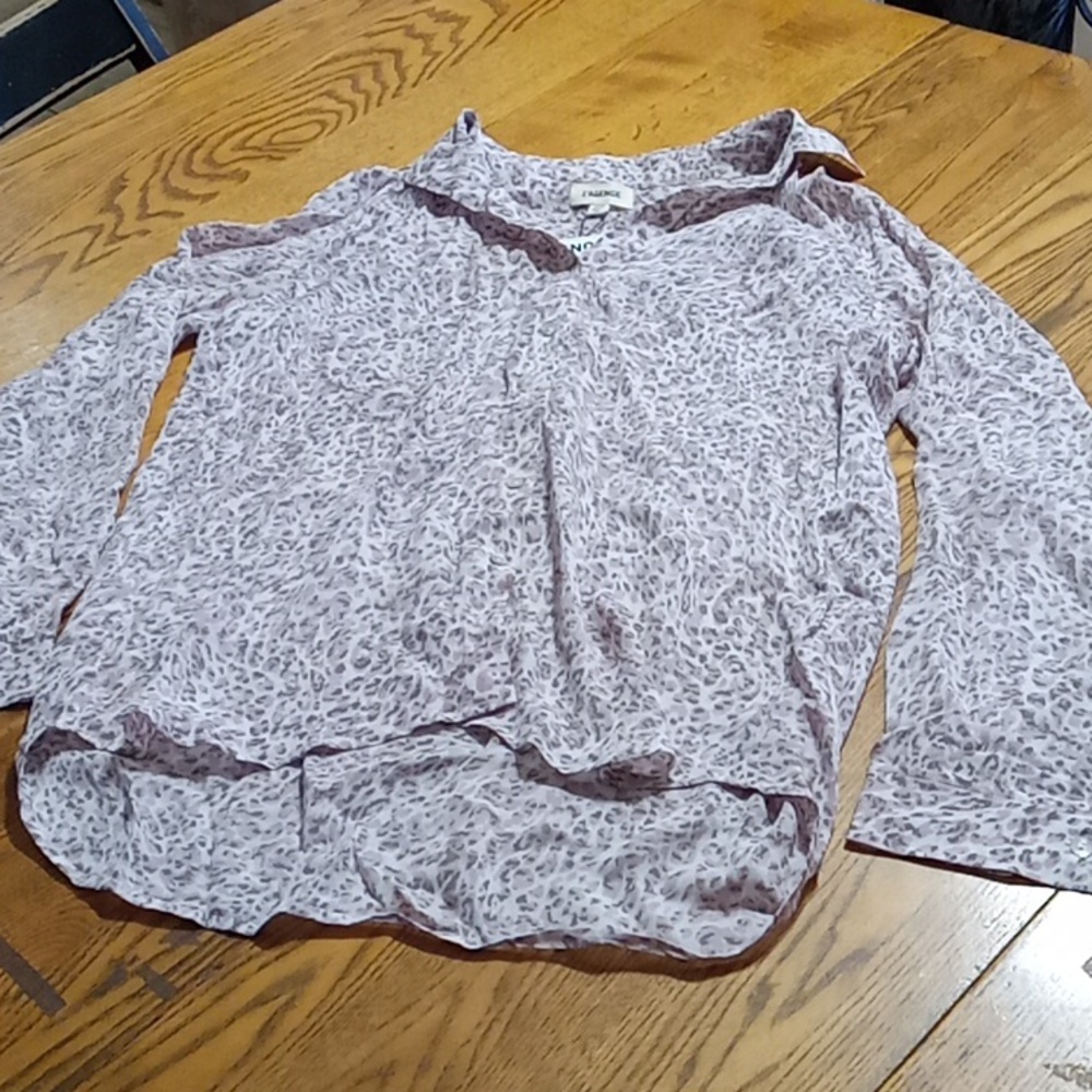 L'AGENCE Womens  Shirt XS SHEER Print  Blouse Extra Small NEW